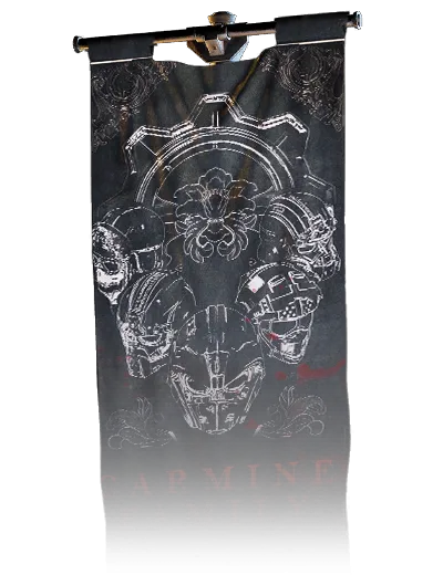 Carmine Family Tile, banner