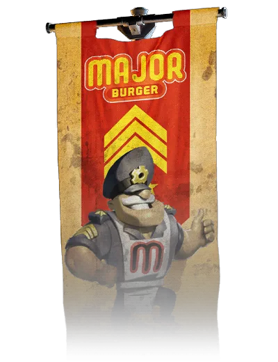 Major Burger, banner