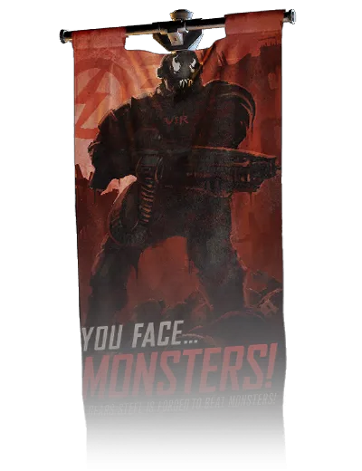 You Face Monsters, banner