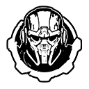 Female Heavy Gear head icon, portrait