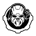 Male Sniper Gear head icon, portrait