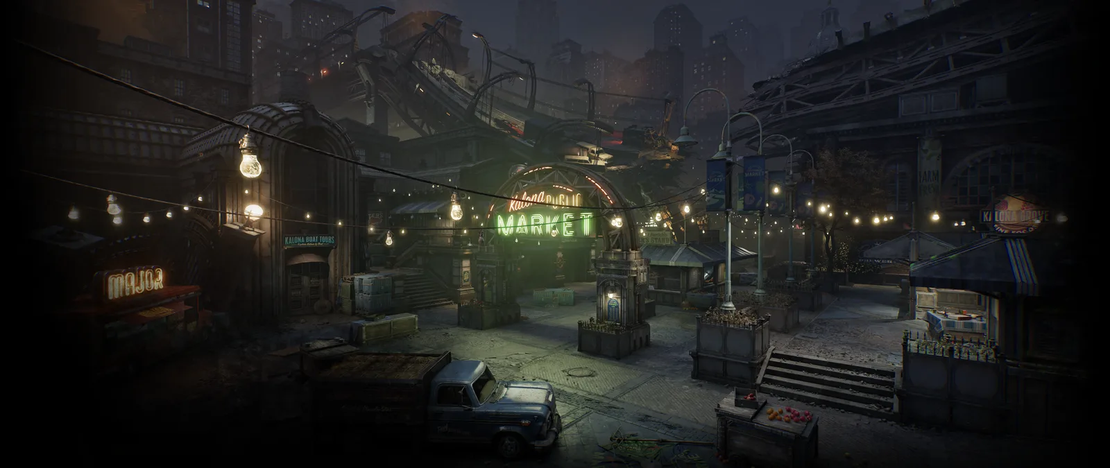 Market, the game's loading screen art